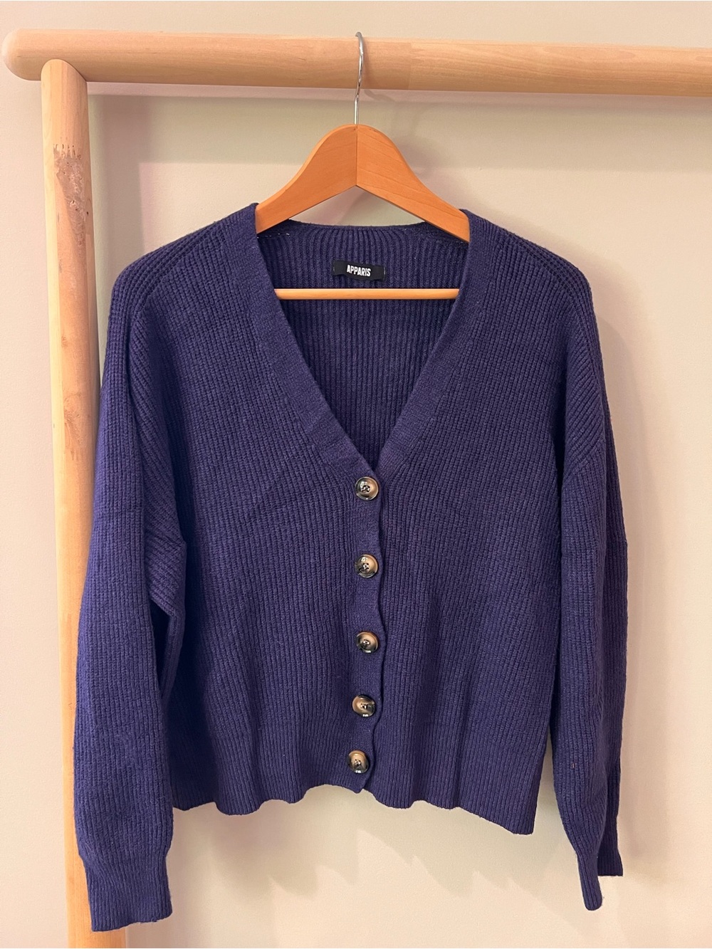 APPARIS Andi purple cardigan knit sweater sz small